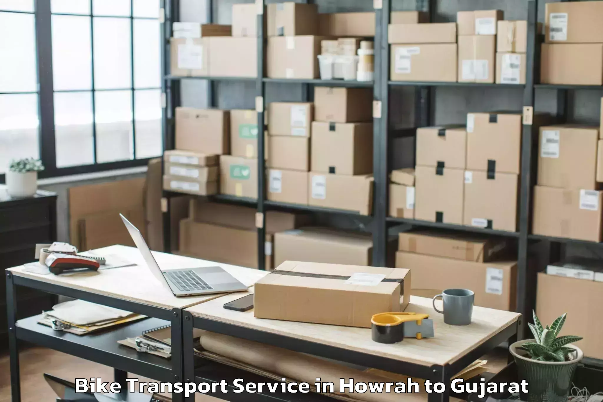 Leading Howrah to Lunavada Bike Transport Provider